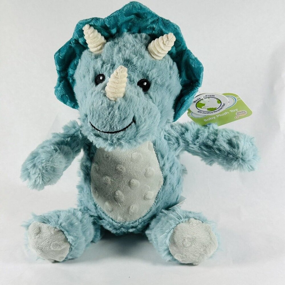 Baby Textured Dinosaur Plush Stuffed Animal, Rattles, Crinkle Ears - Baby Toy